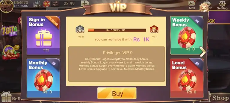 Yalla Rummy bonuses and rewards panel